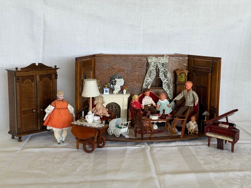 Antike puppenstube wohnzimmer - puppenstube,
