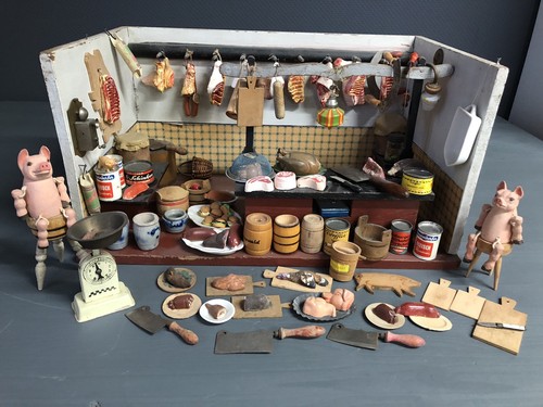 Antiker metzgerladen mit - antiker,