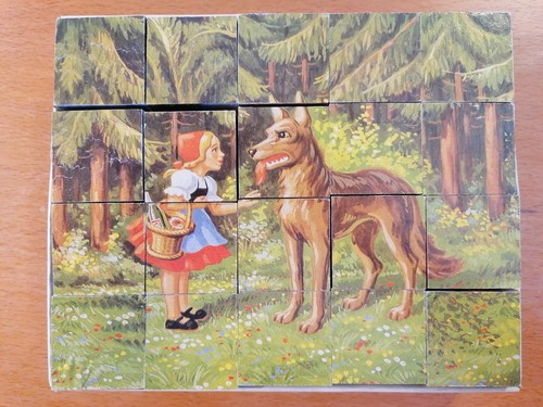 Altes würfelpuzzle märchen - altes, würfelpuzzle,