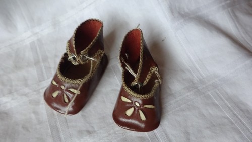 Antike puppenschuhe braun - antike,