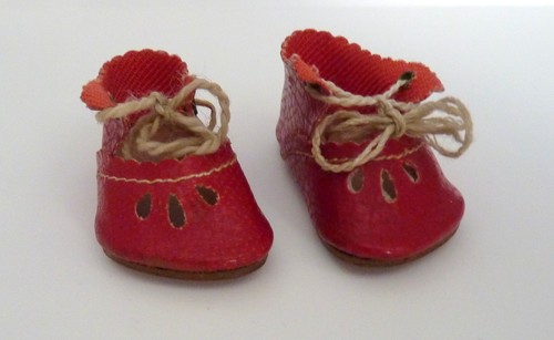 Rote antike puppenschuhe - rote,