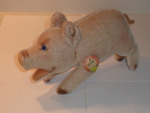 Altes großes steiff schwein - altes,