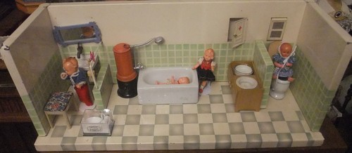 Puppen badezimmer 1950 - puppen,