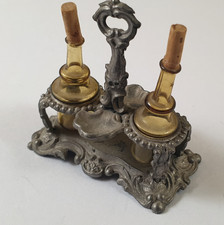 antike Menage Zinn 2 Flaschen